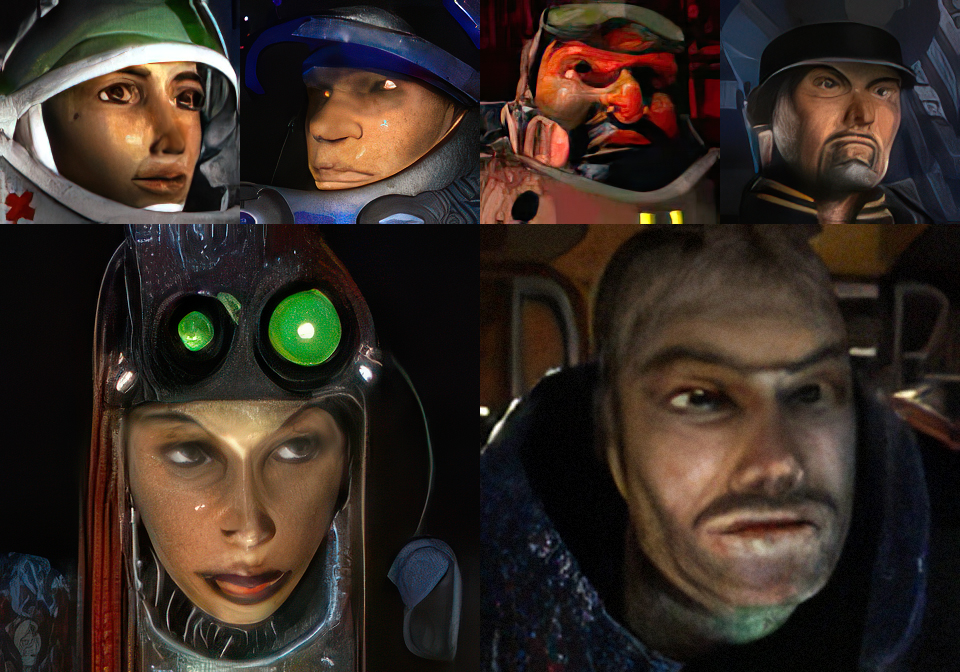 AI-upscaled Terran character portraits [Topaz Gigapixel]