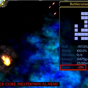 Core Meltdown


In 0.80 you must also keep an eye on your core stability. If it gets to unstable your ship will explode and you will lose.