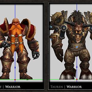 Lowpoly Rendited: Dwarf and Tauren Warrior (Geomerging WIP)

- Dwarf using Orc body mesh for taller built