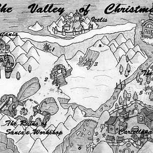 === Christmas Valley Map ===

Santania: The only remaining home for the Christmas Elven race, and the supporters of the original Christmas holiday.