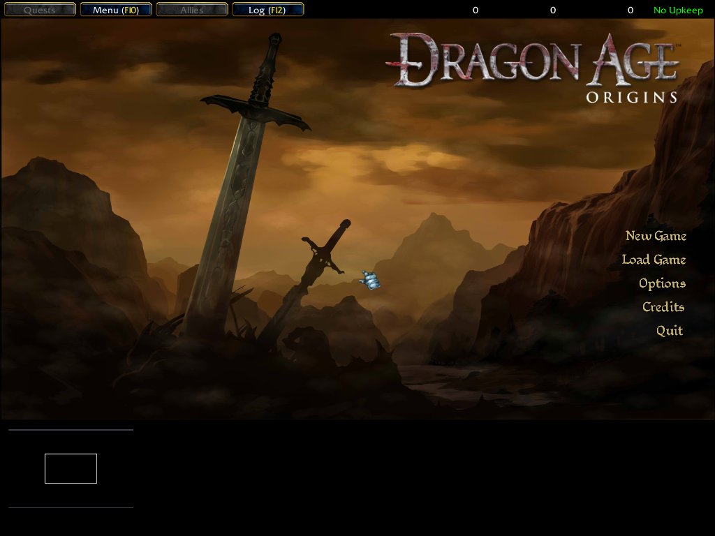 Dragon Age: Origins main menu recreated in Warcraft III. (4:3)