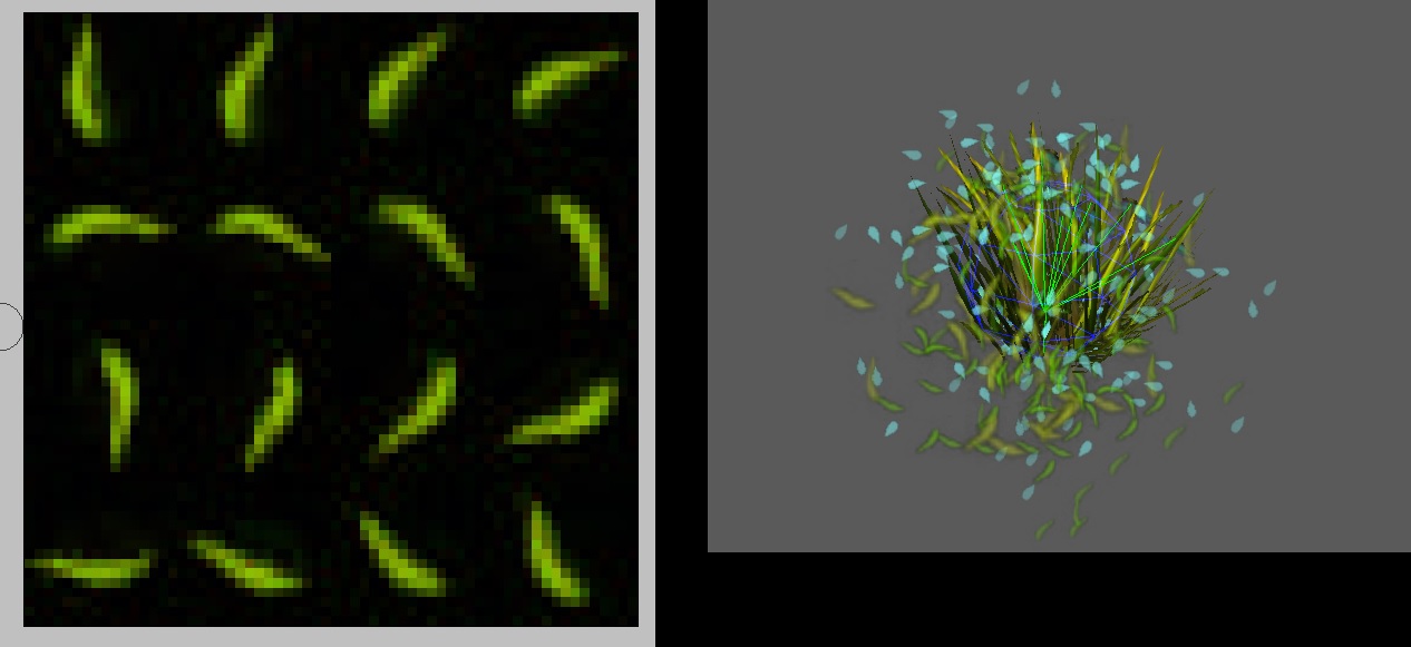 example of emitters using custom textures: