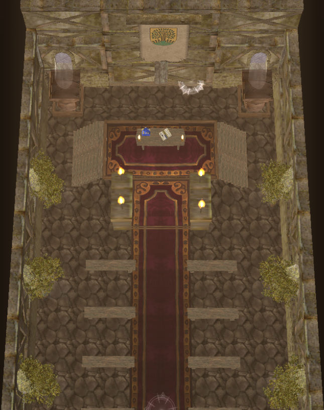 Here is an updated shot of the Church of the Oakheart. There is more here than meets the eye. Once certain events take place the pillars in the corner