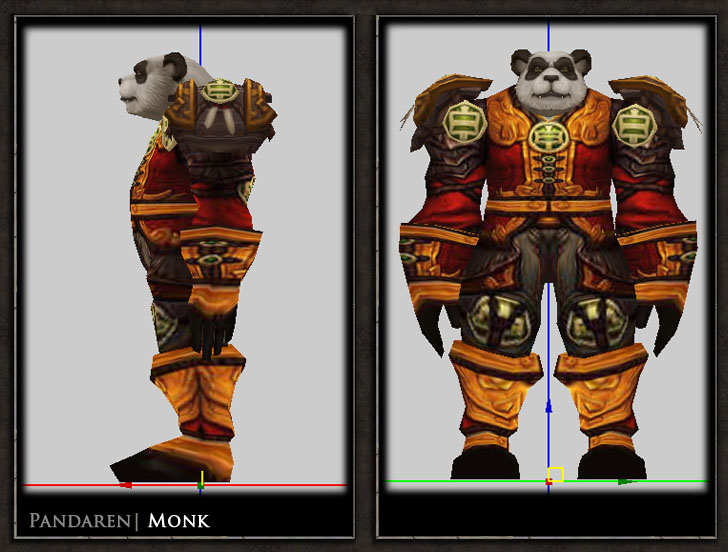 Pandaren Monk, geomerged based off from Male Orc body mesh, custom made lowpoly shoulder isn't final yet. Current lowpoly recreation size: 202 kb. (13