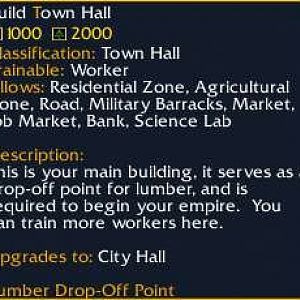 Basic look of a tooltip ingame, nice, clean, and straight to the point, gives you most detail of the building.
