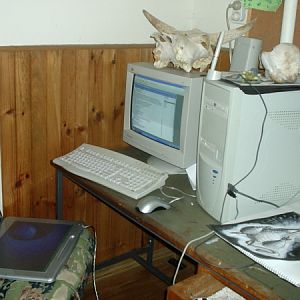 My computer desk, old.