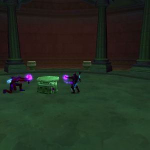 Me and 1 of my friends channeling the source of the universe! Or its some boss-summon altar...