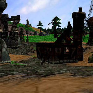 destroyed town