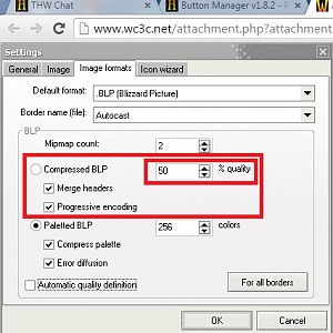 Button Manager's Settings - Image Format