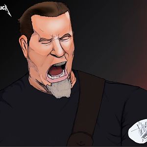 JAMES HETFIELD - METALLICA
Hand-drawn with pencil and colored in with Photoshop CS6.  I'm not happy with it (never satisfied with any of my art) but