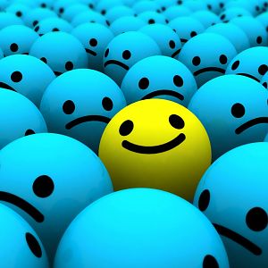Happy Smiley Among Sad Smilies