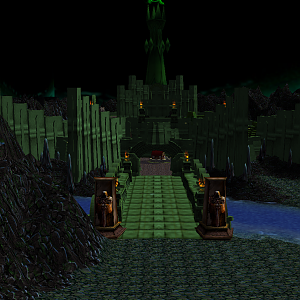 Minas Morgul Front Entrance: A bridge leads to the main gate but fording the river with siege towers can create another entrance.