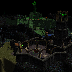 Cirith Ungol with Minas Morgul: Cirith Ungol watches over the mountain passage between Minas Morgul and Mordor.