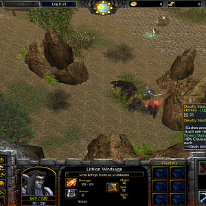 Lithion Slashes in front of him dealing damage to any enemy in the AOE
