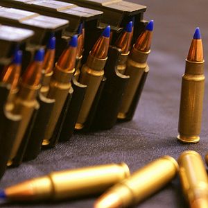 5.7x28mm rounds of type SS197 sporting bullet. Features a polycarbonate tip made to shatter upon impact so it doesn't pierce armor