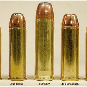 Big bore handgun rounds, from .44 Magnum to .500 S&W Magnum