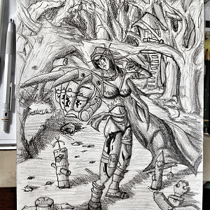 Some kind of an elf shaman in the jungle