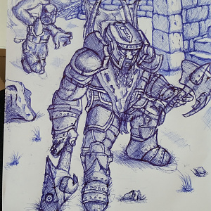 A dwarf was trying to do something, maybe can fart on that orc's face