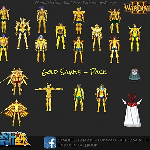[3D Models] Gold Saints - Pack - Saint Seiya.