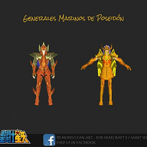 [3D Models]  Marine Generals - Saint Seiya