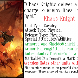 Khaos Knight Info