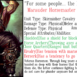 Marauder Horsemaster Info