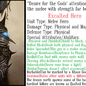 Excalted Hero Info