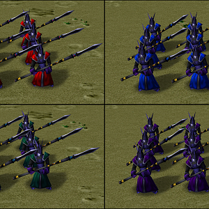 Dark Elves in multiple team colors.