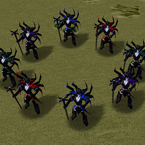 Dark Elves in multiple team colors.