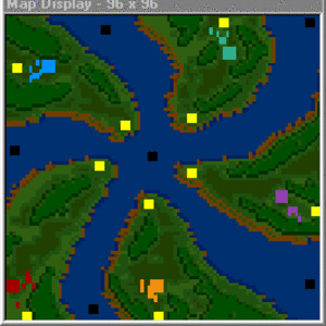 Pic of Warcraft 2 pud "The Spiral", which new map is based on