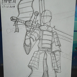 Sketch  "Samurai or Knight?" 06.08.2019