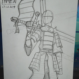 Sketch  "Samurai or Knight?" 06.08.2019