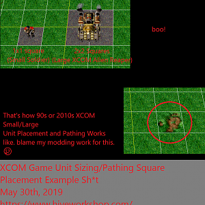 XCOM Game Unit Sizing/Pathing Square Placement Example Shxt (May 30th, 2019)