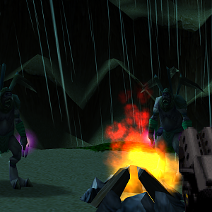 A little Unreal/Quake/DN(3d/F)/SeriSam/Halo/etc Inspired First Person WC3 Shooter Screenshot Mockup - Alien Natives, Tripleshot Gun