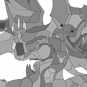 True Steel Dragon (B&W)