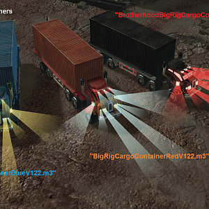 Big Rigs With Containers v.122 red black and blue