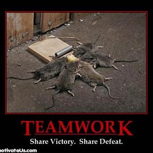 mouse team work demotivational poster