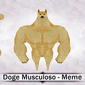 Doge Musculoso meme 3D
