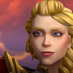 Jaina smiling, from Crossroads cinematic, lovely&blonde~