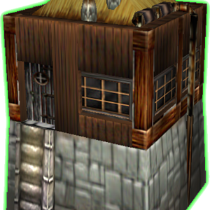 Bridge Repair Hut: Model Preview with Added Outline