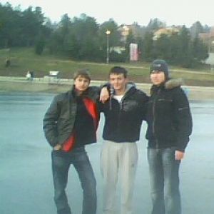 Me and the two of my buds, standing on the middle of the frozen lake...