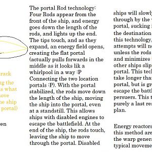 Warp Rod technology.

In short, the rods touch together (tips) and as energy surges into them, begins to create a portal. Expanding this portal, the