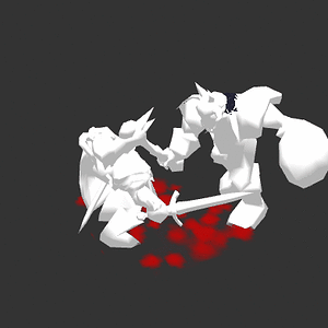 With blood