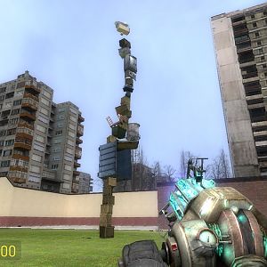 A tower I built in Garry's Mod. xD
It's an guy in the bathtub on the top. xD