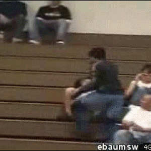 Fat guy's chair collapses XD
