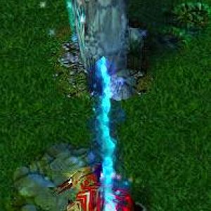 This shows the hero trying to charge his Monolith Shards with energies from the Monolith.