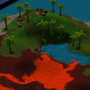 Topical volcano isle lake