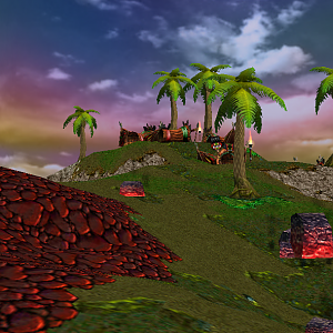 Tropical volcano isle vilage