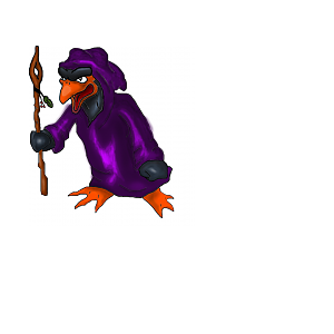 penguin line art colored