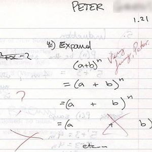 A stupid boy trying to do his homework